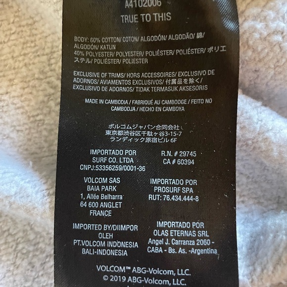 Volcom men’s grey hoodie large - Picture 4 of 4